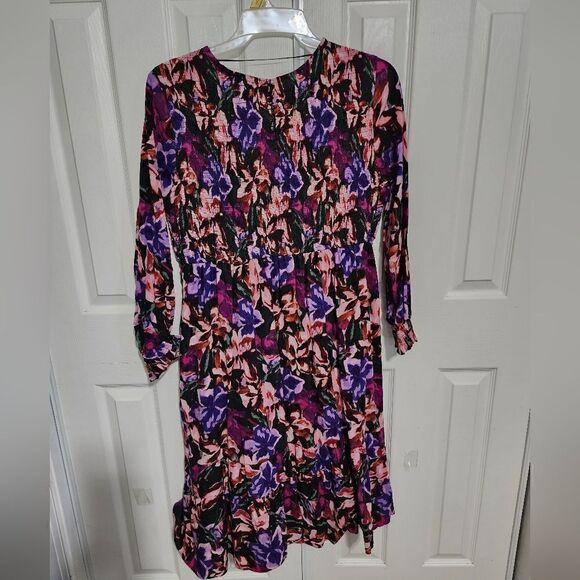 Terra & Sky Dress Purple Pink Floral Tiered Peasant Maxi Womens Plus - Picture 3 of 11